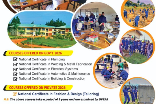 Applications are invited to join TVET National Certificate courses listed