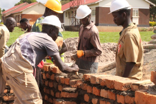 Certificate (ncbc) students during a practical session in building